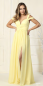 Preview: Abendkleid Chiffonkleid Brautjungfernkleid offshoulderkleid mit Beinschlitz gelb