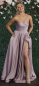 Mobile Preview: Abendkleid Satinkleid Raffung Schlitz Brautjungfernkleid mauve