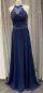 Mobile Preview: Abendkleid Brautjungfernkleid rückenfrei Spitze Chiffon dunkelblau